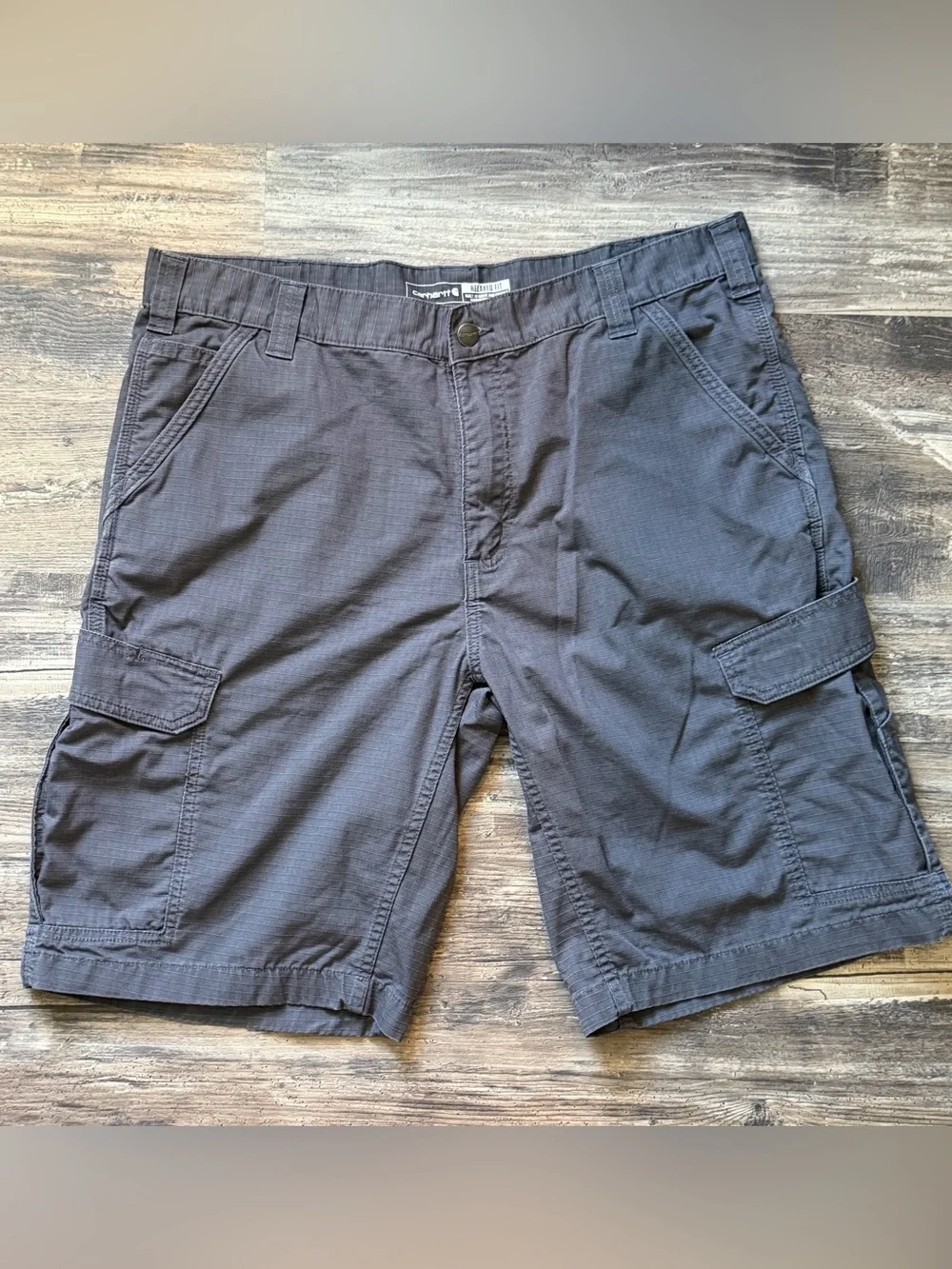 Carhartt gray relaxed fit cargo shorts men’s 38 workwear casual utility